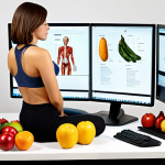 **

"A person sitting at an ergonomic workstation, with good posture, demonstrating proper back support and screen height, surrounded by healthy food choices like fruits and vegetables. Soft, natural lighting. Emphasis on ergonomic principles."

**