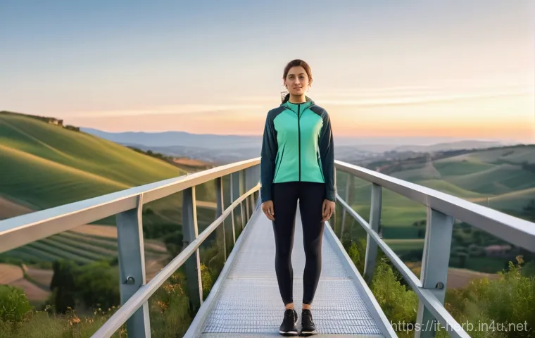 한방병원에서의 만성질환 관리 - A serene and empowered woman, in her late 30s, dressed in comfortable yet stylish athletic wear (leg...