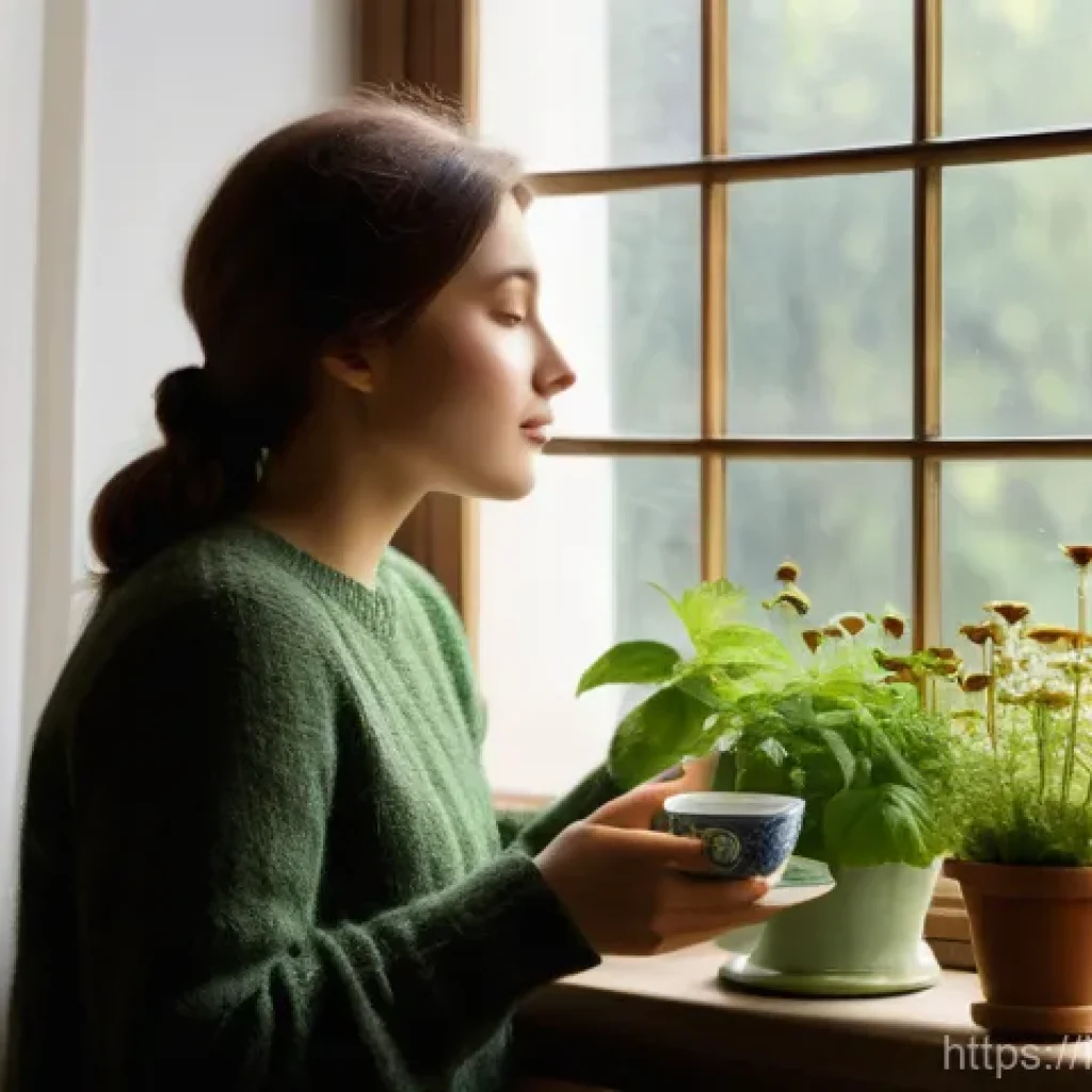 비염과 한방치료의 장점 - **Prompt: Phytotherapy for Respiratory Wellness**
A serene, warmly lit image depicting a person,...