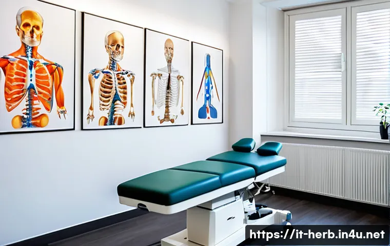 교통사고 후 추나요법 비용 분석 - A professional osteopath clinic in Milan, Italy, showing a modern treatment room with advanced manua...