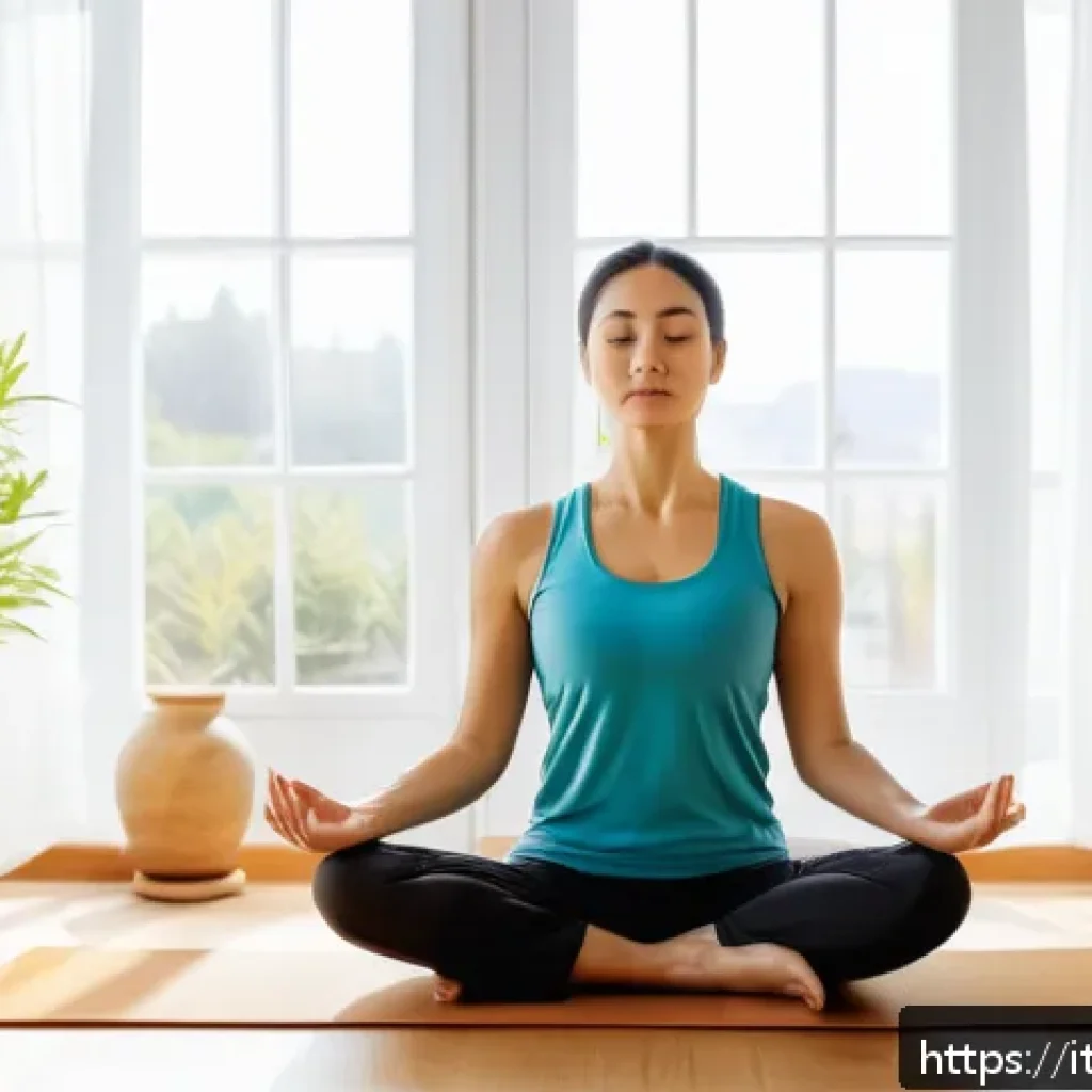 척추측만증 한방 치료 후기 - A serene holistic wellness scene featuring an Italian woman in her 30s wearing comfortable, modest w...